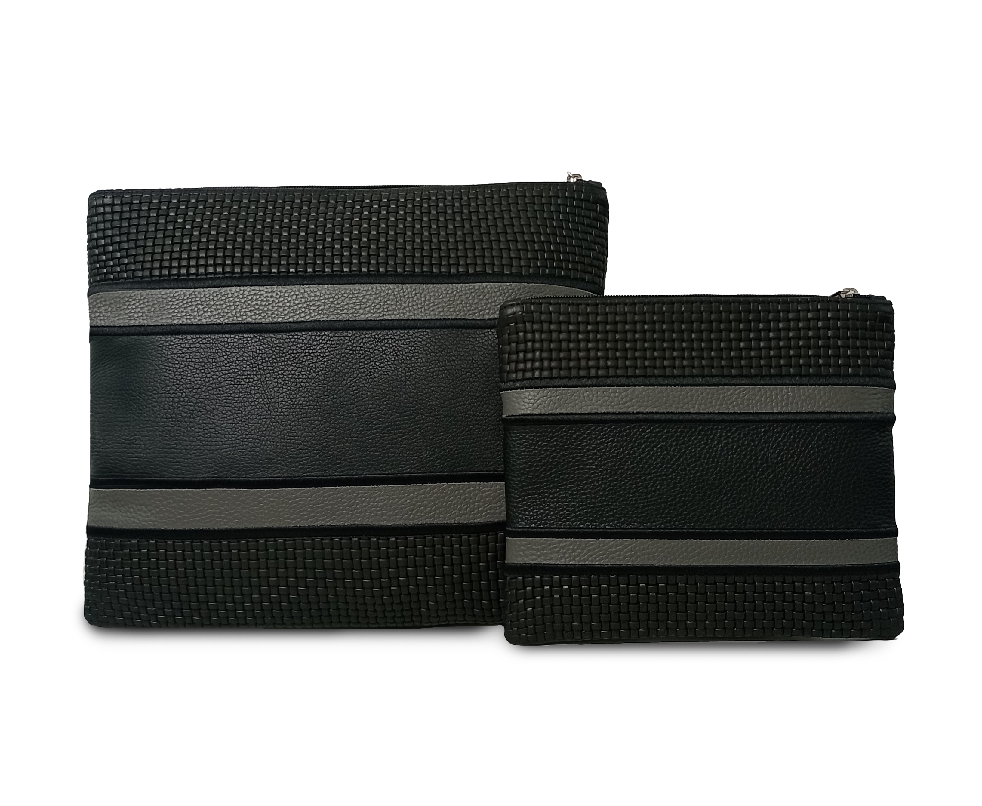 Multi-Textured Black & Gray with Black Embroidery - C196