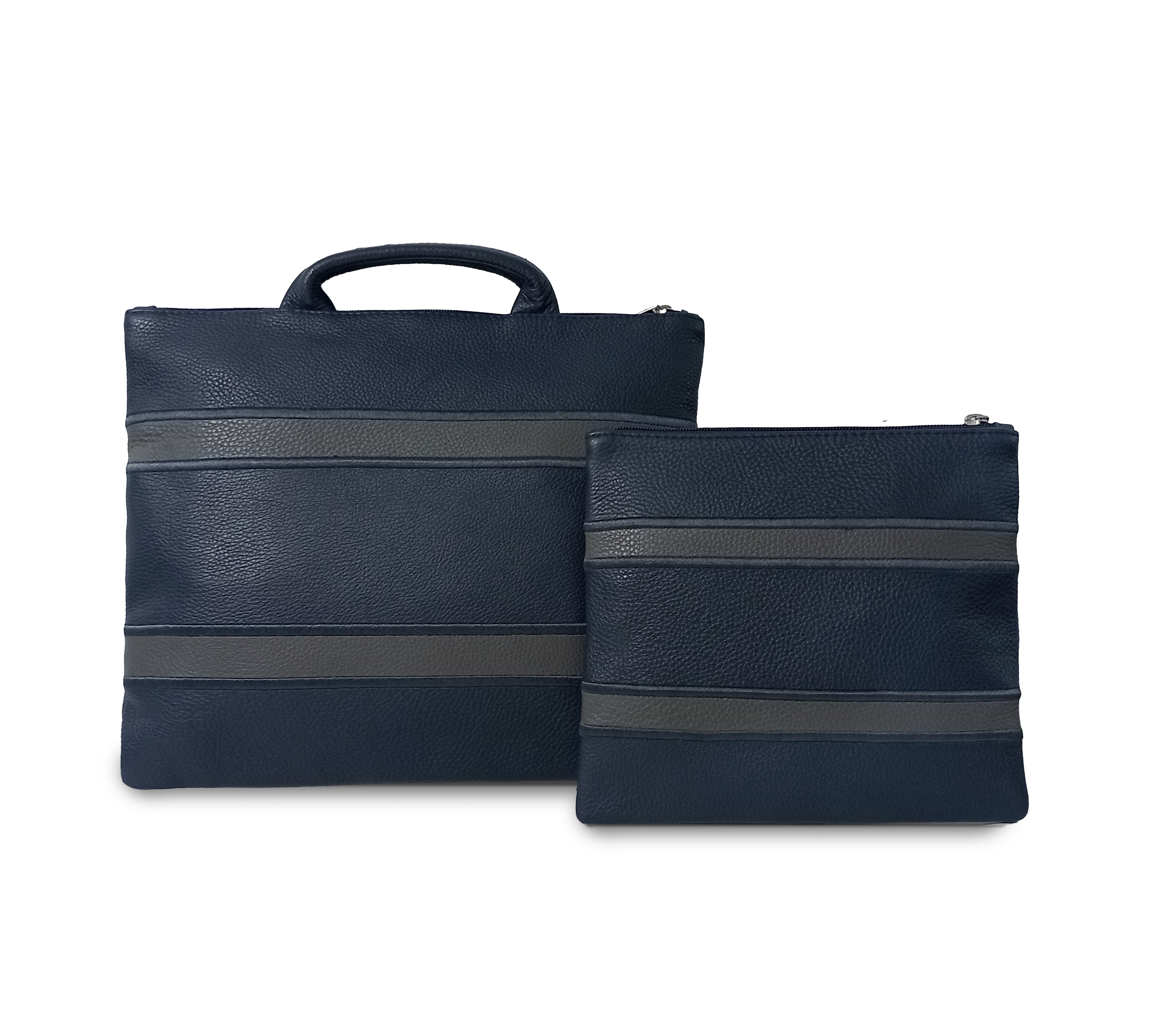 Navy & Gray with Navy Embroidery - C195