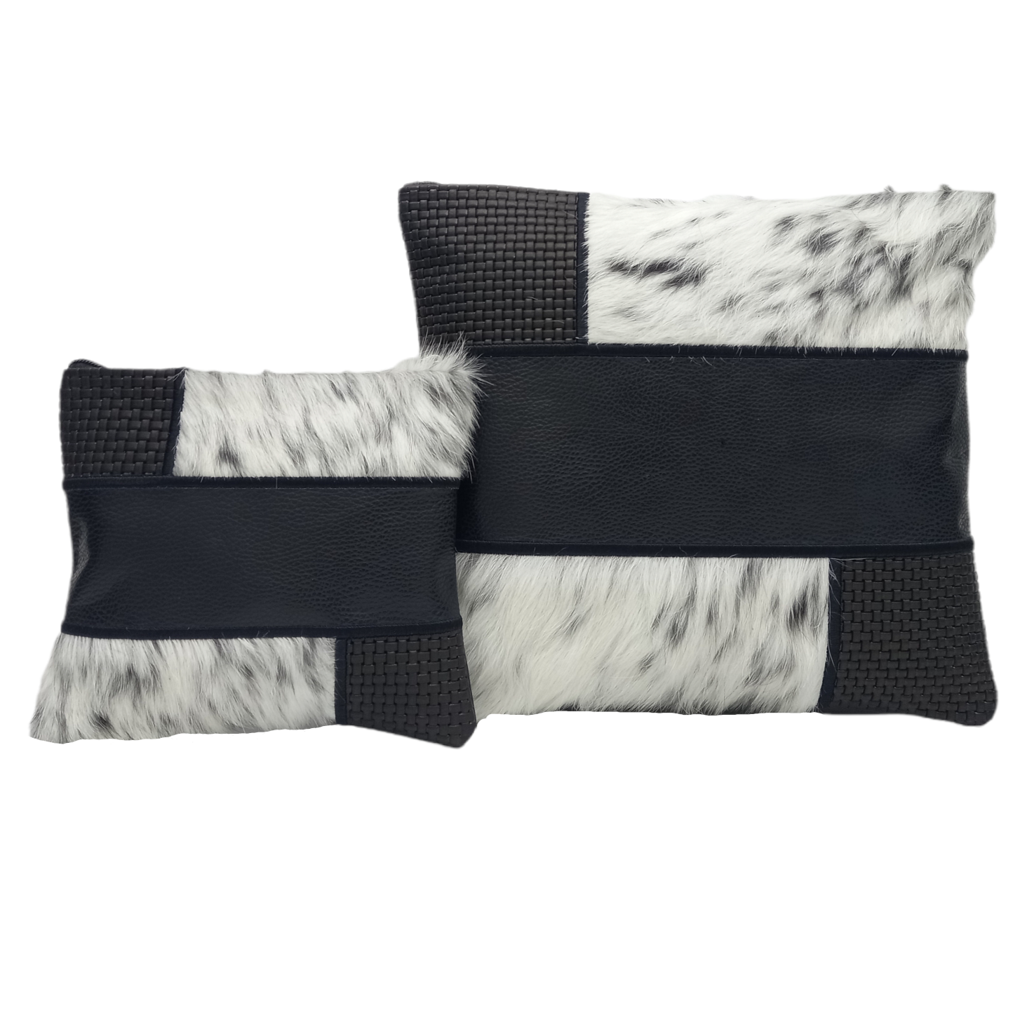 Multi-Textured Black/Exotic Fur with Black Embroidery - D97
