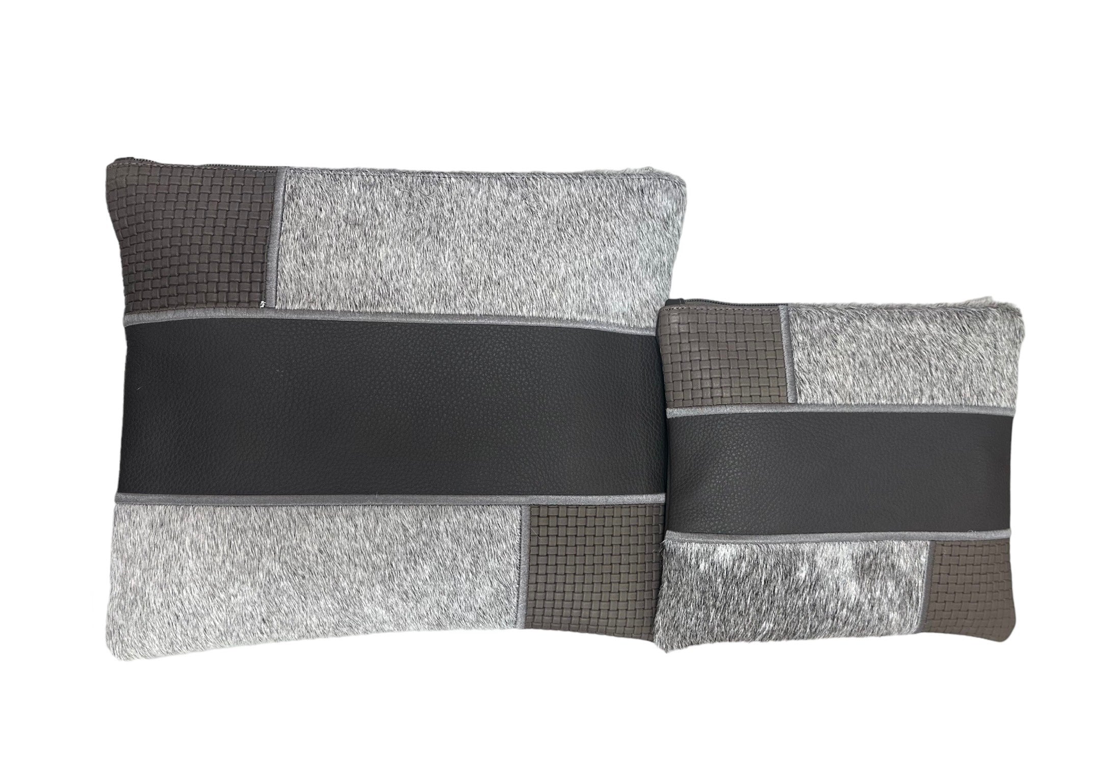 Multi-Textured/Toned Gray with Gray Fur & Gray Embroidery - D100