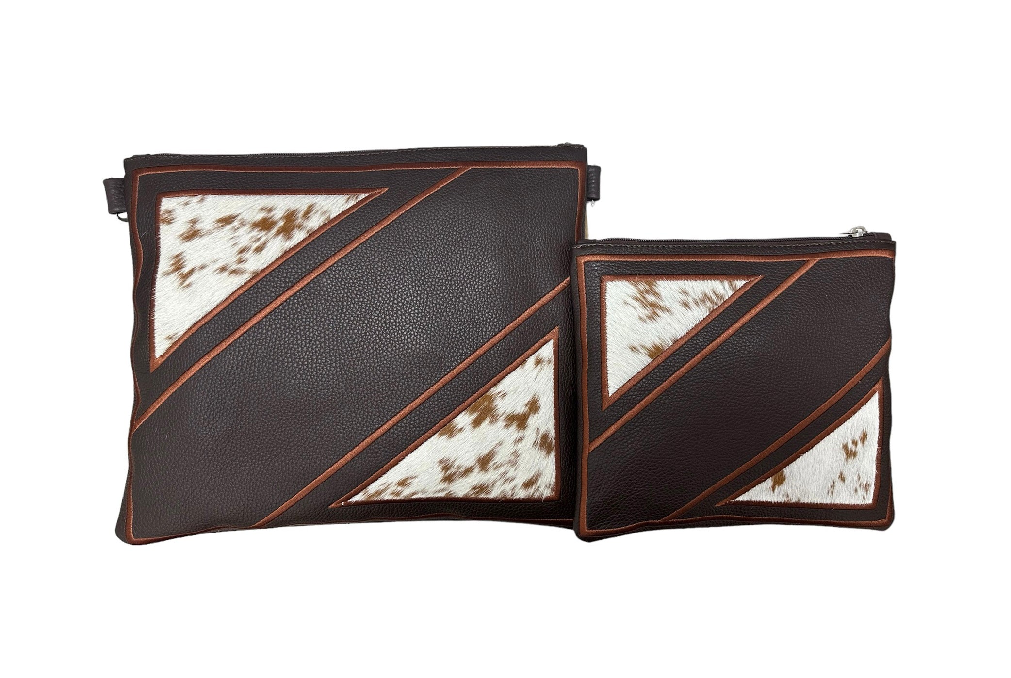 Brown Leather & Exotic Fur with Brown Embroidery - D103
