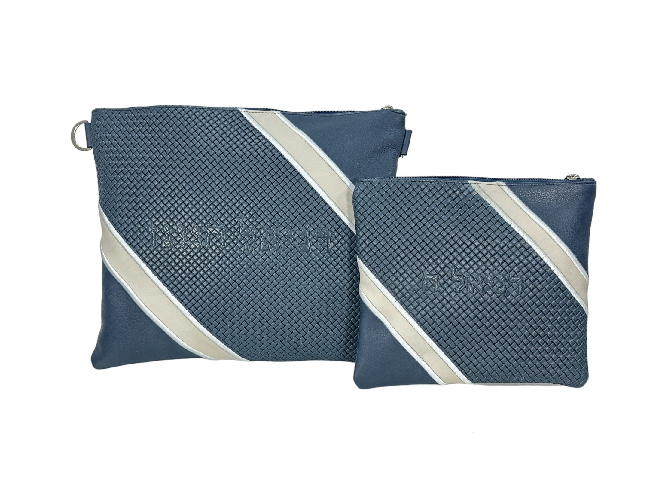 Multi-Textured Navy & Beige with Silver Embroidery - C200