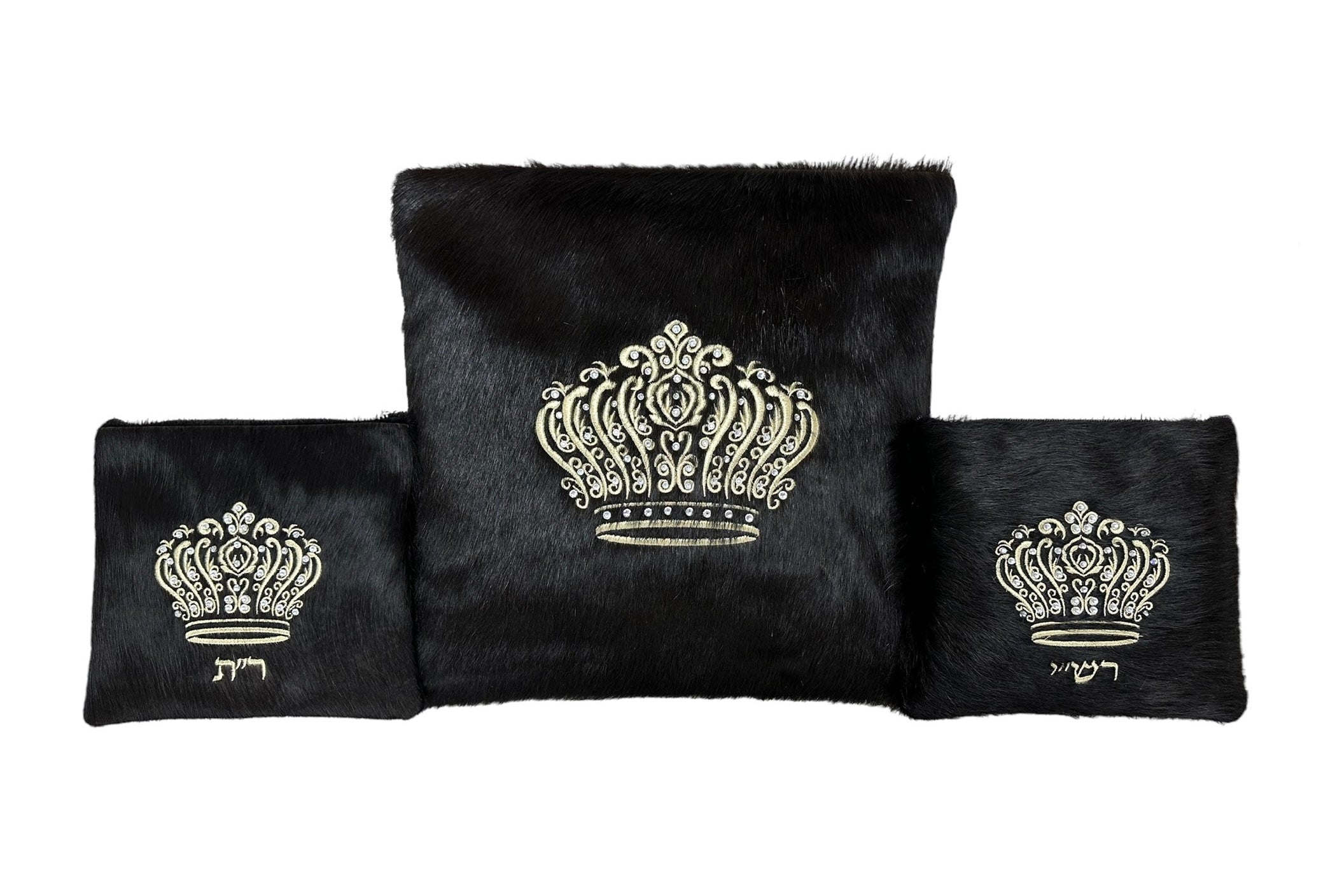 Black Fur with Golden Embroidery - F87