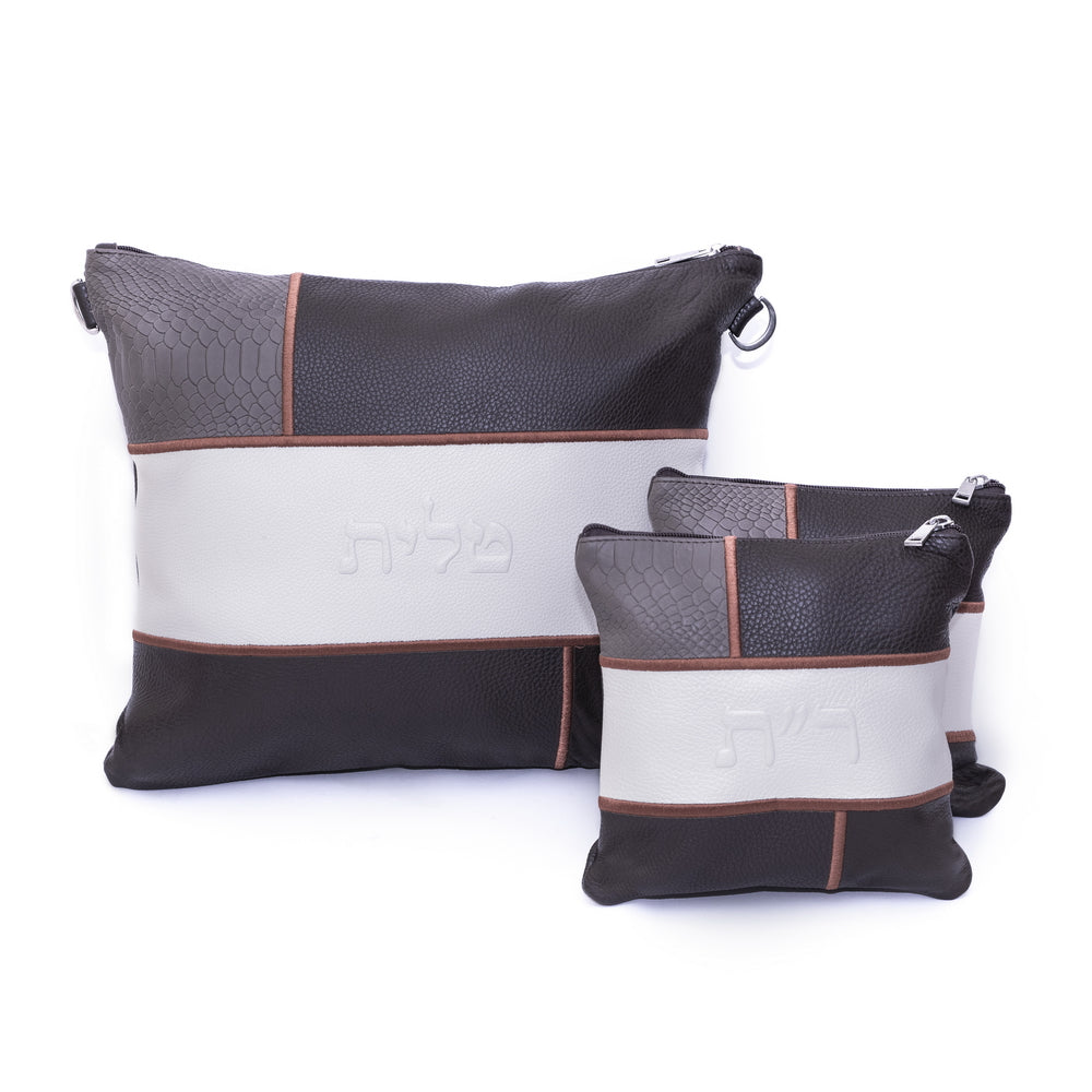 Gray Anaconda/Brown/White with Brown Embroidery - C110