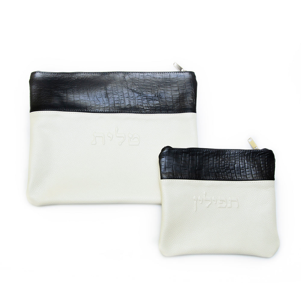 Multi-Textured - Black Crocodile/White - B91