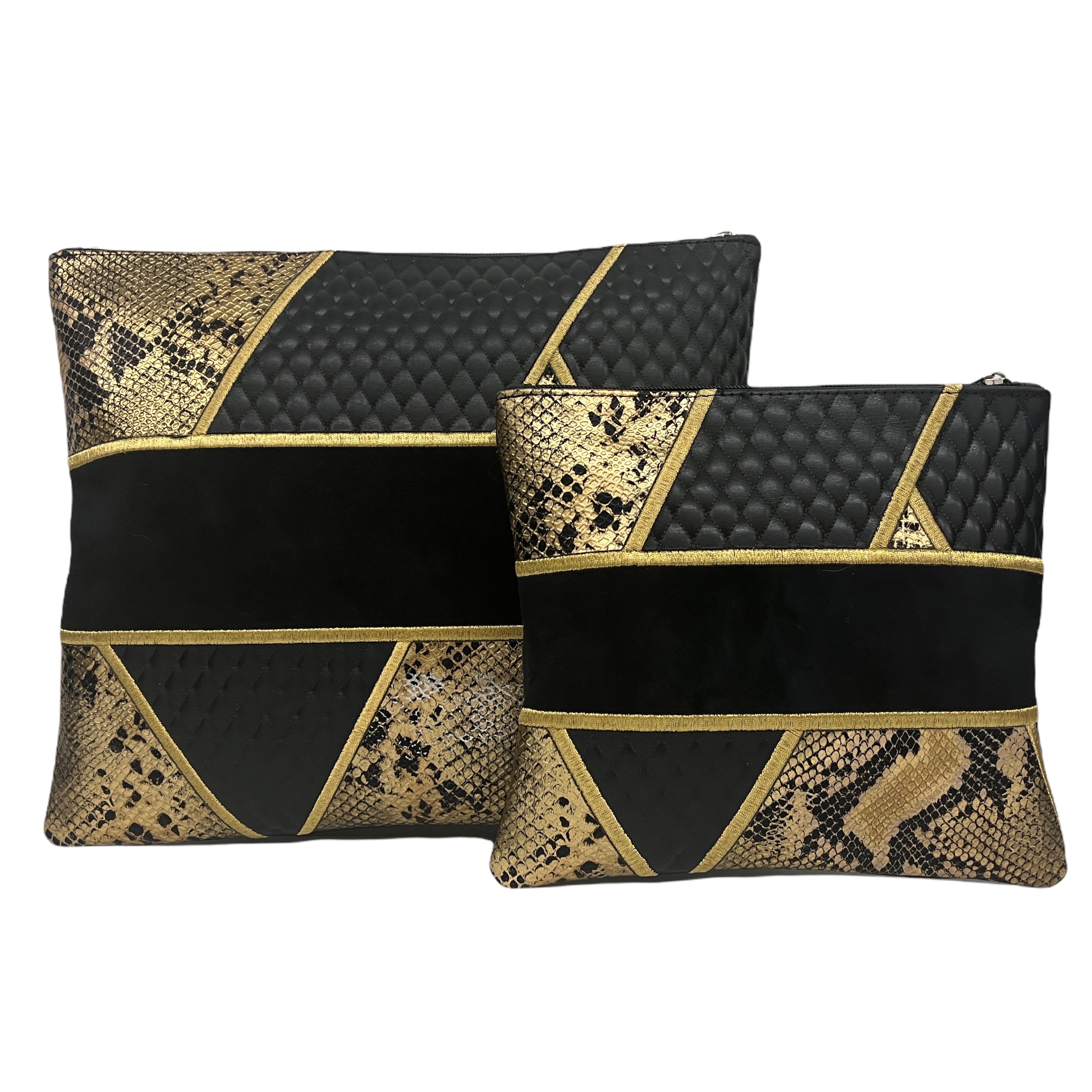 Multi-Textured - Golden Snake/Black/Black Suede - C137