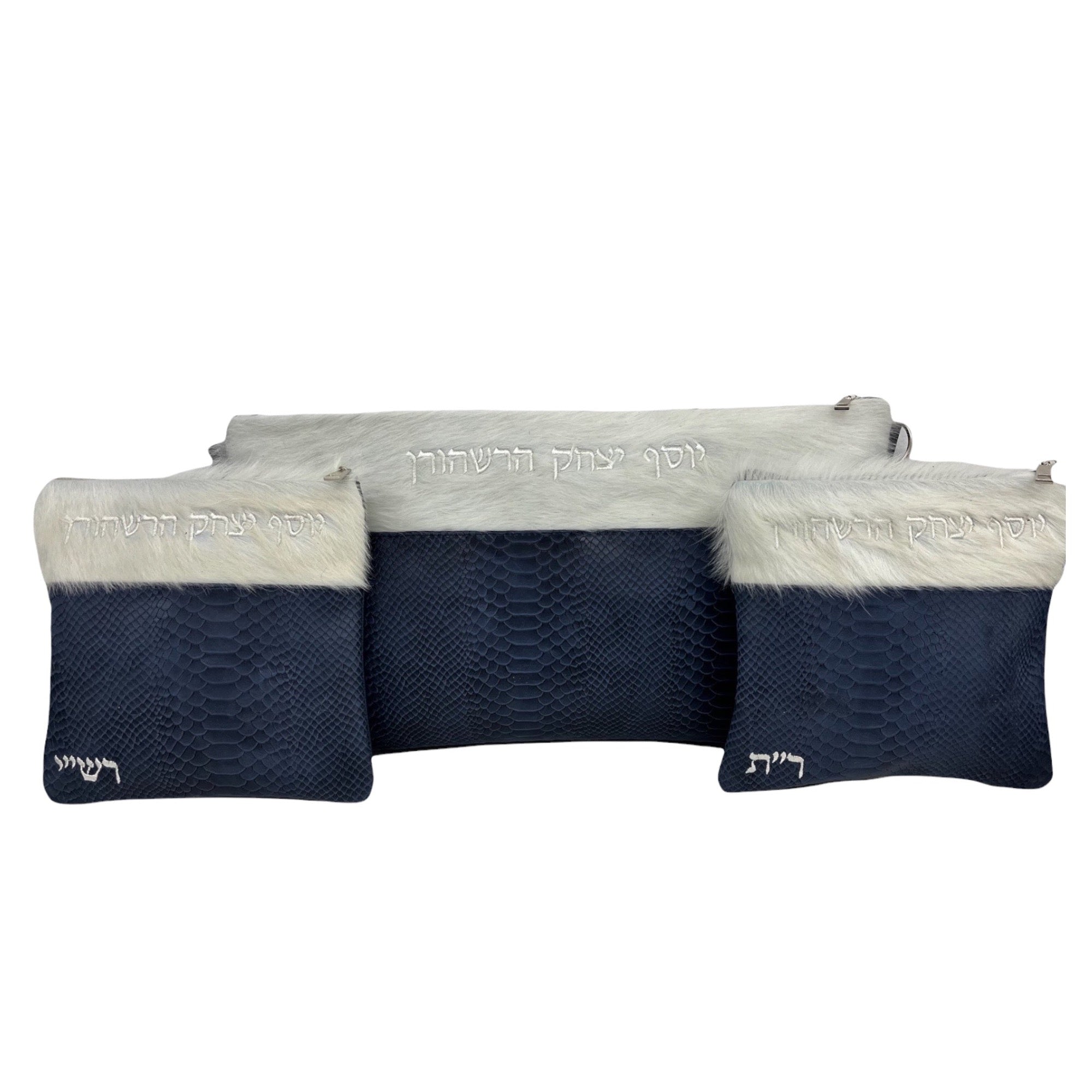 White Fur/Navy Anaconda - D72